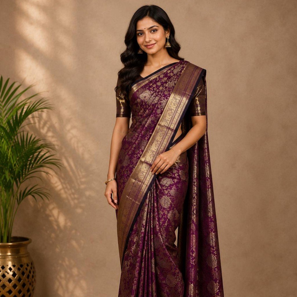 Kanchi Butta Heritage Saree - Image 1